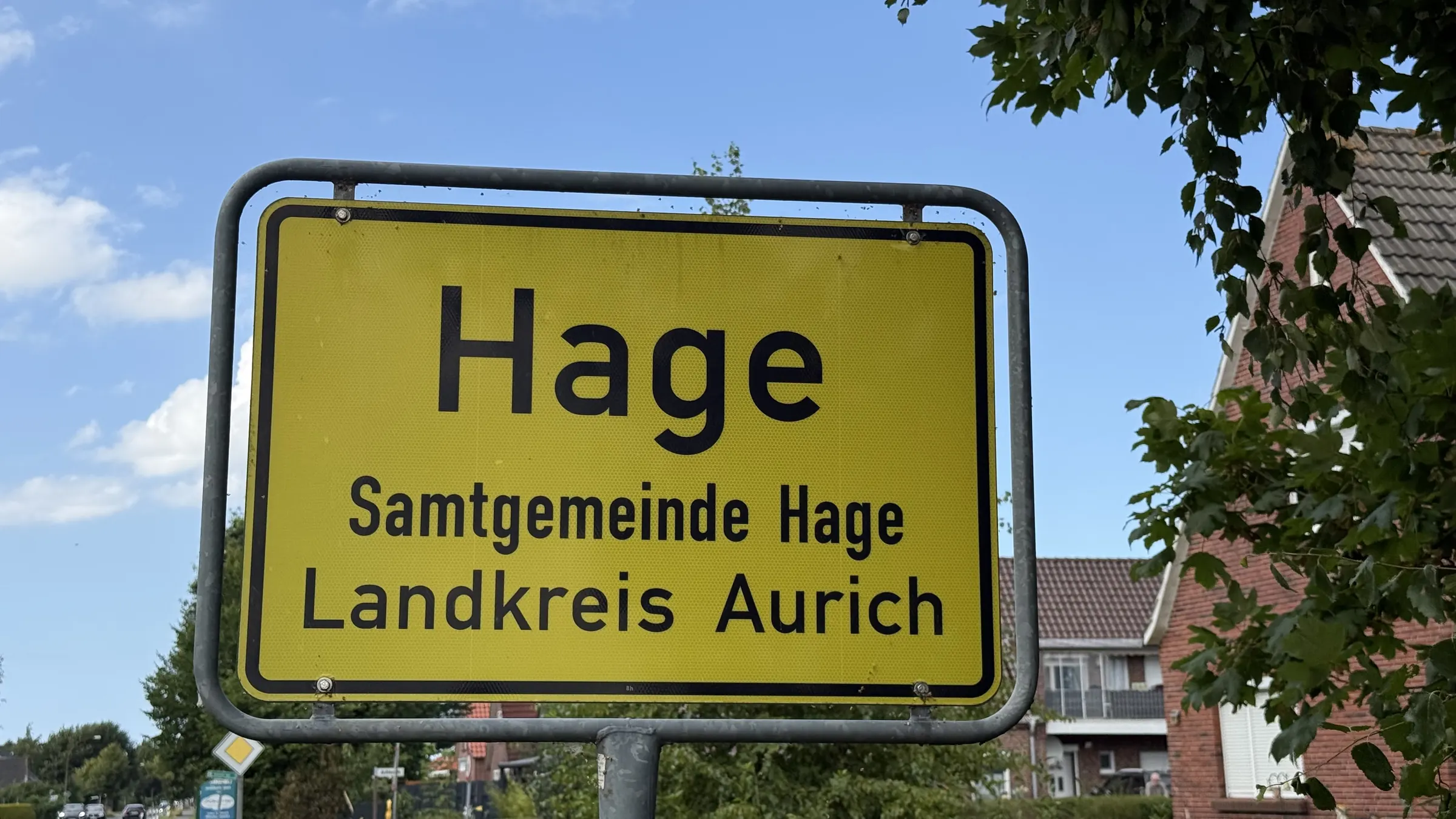 Ortsschild Hage, Samtgemeinde Hage, Landkreis Aurich